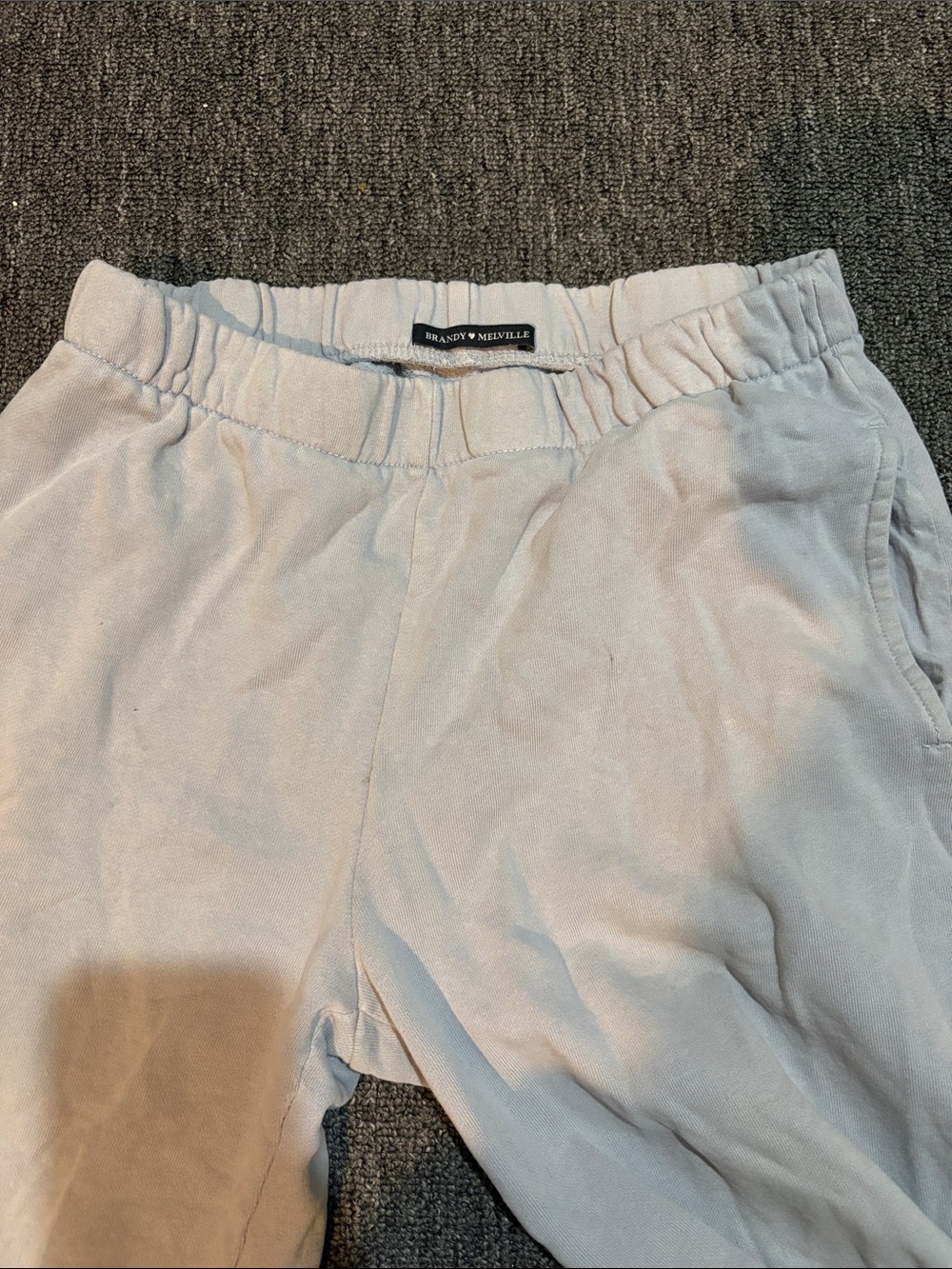 Brandy Melville Kids Light Beige Elastic Waist Joggers